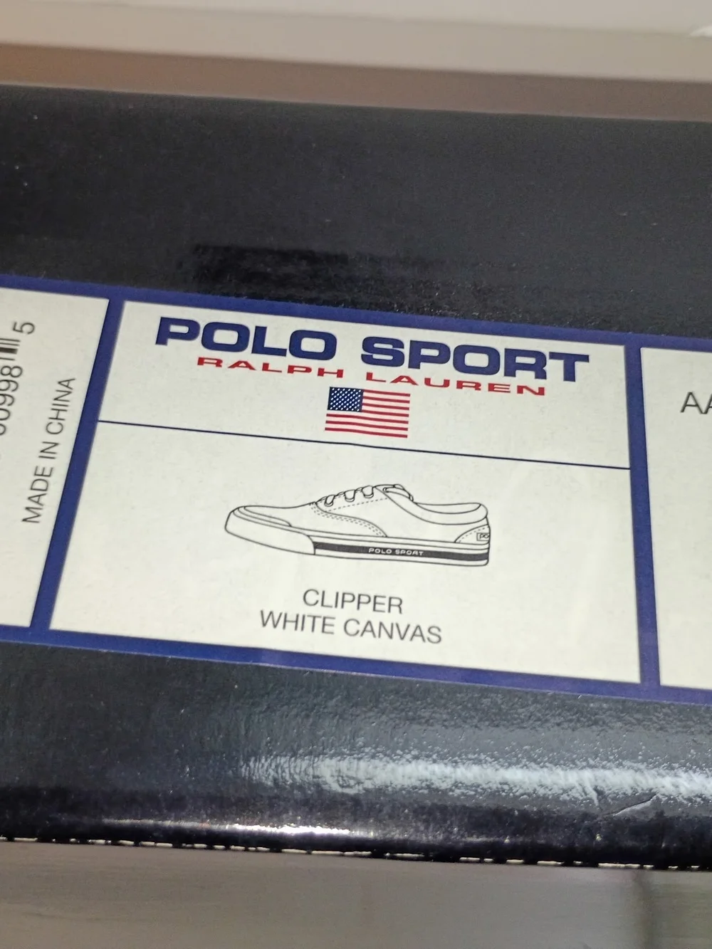 VTG Polo Sport Ralph Lauren CLipper White Canvas Shoes Mens Size 9D NEW WITH BOX